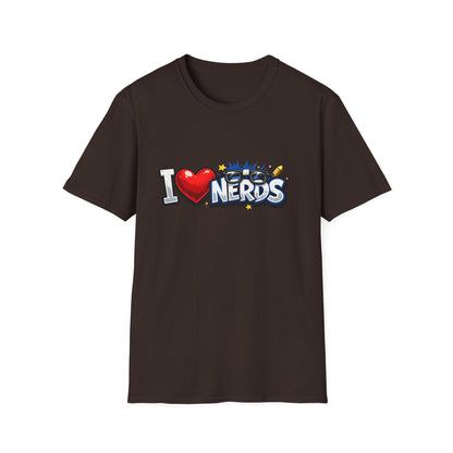 I Heart Nerds T-Shirt — Retro Pop Art "I  Nerds" Graphic Tee for Geek Pride