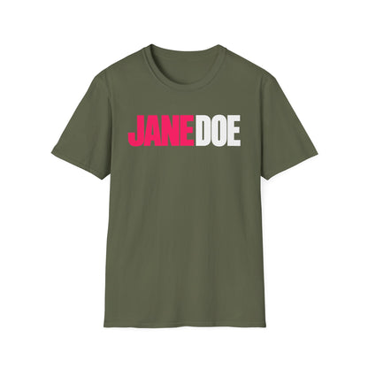 Jane Doe Graphic T-Shirt — Bold Pink & White Name Tee