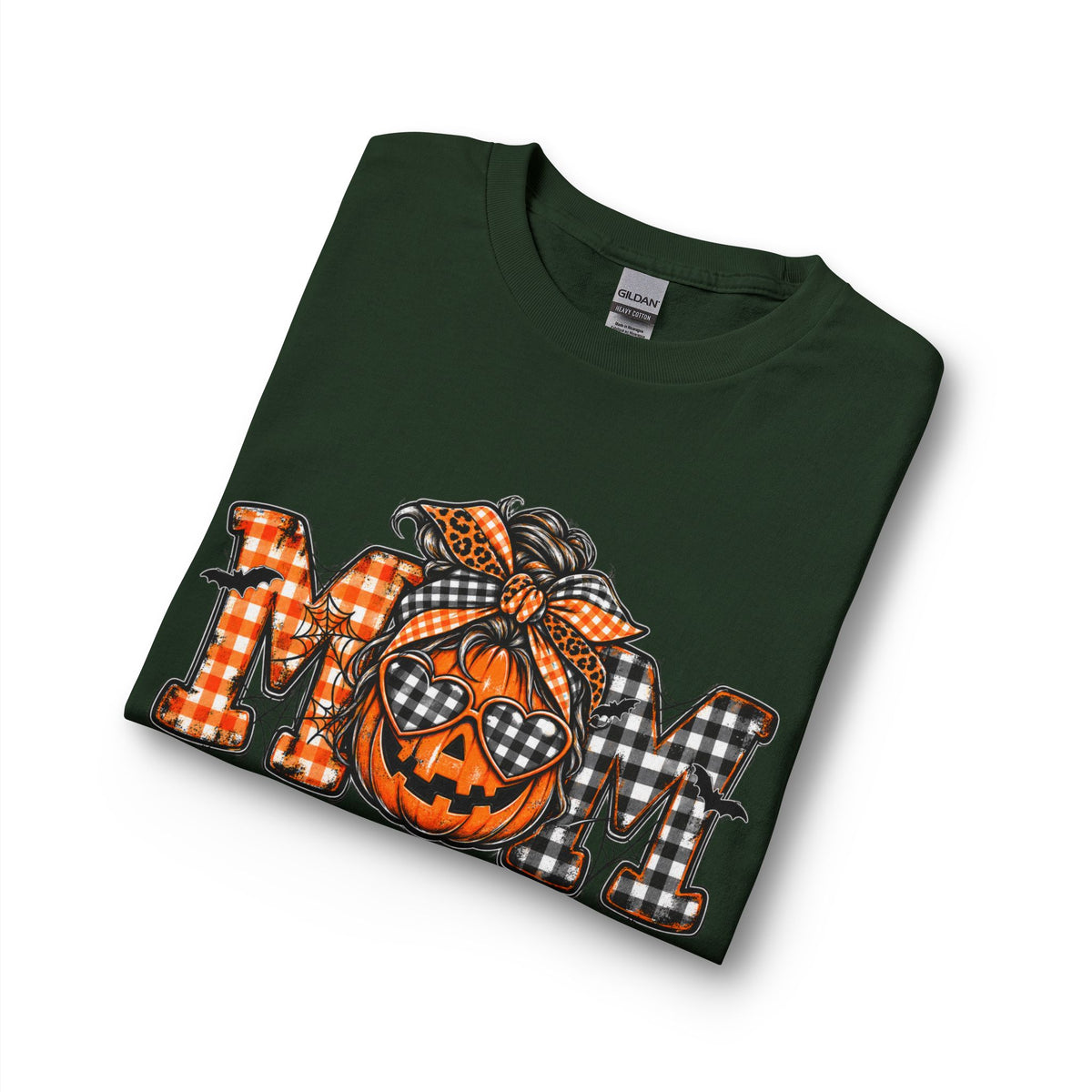 Halloween MOM Pumpkin Plaid Long Sleeve Tee