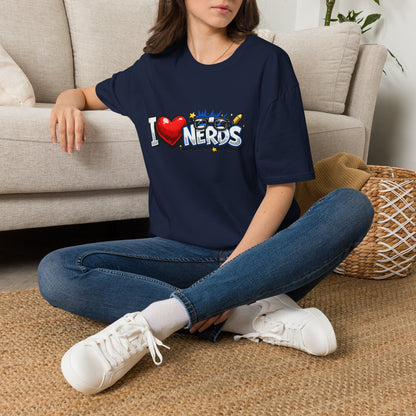 I Heart Nerds T-Shirt — Retro Pop Art "I  Nerds" Graphic Tee for Geek Pride