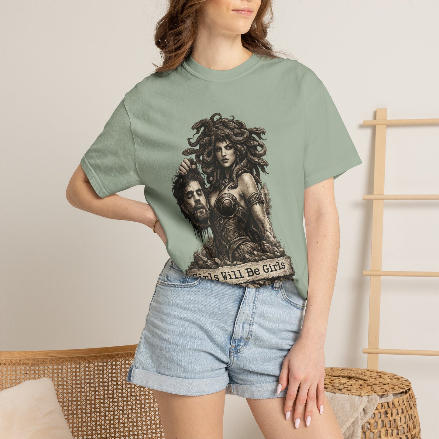 Medusa Graphic T-Shirt — 'Girls Will Be Girls' Mythic Punk Tee