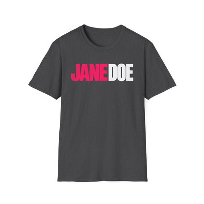 Jane Doe Graphic T-Shirt — Bold Pink & White Name Tee