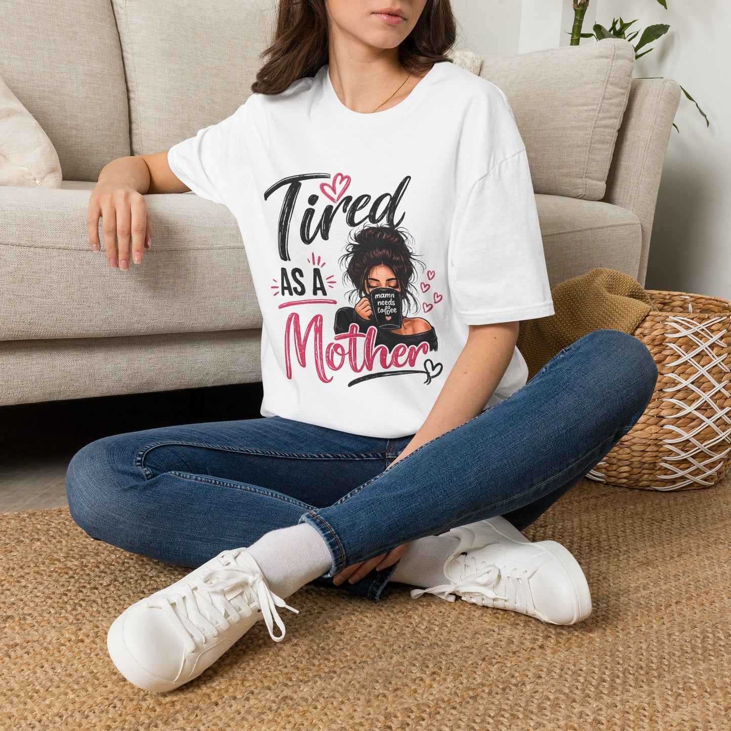 T-Shirt — "Tired as a Mother" Graphic Tee — Funny Mom Gift