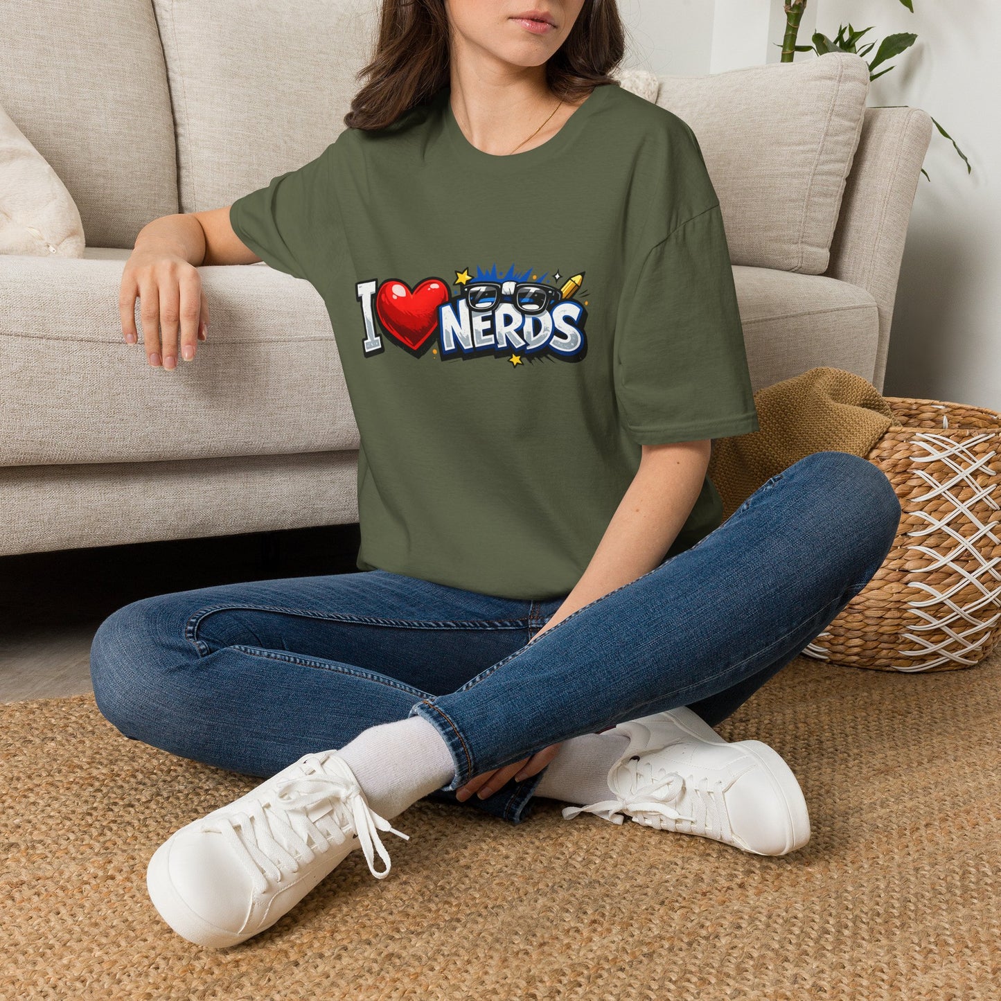 I Heart Nerds T-Shirt — Retro Pop Art "I  Nerds" Graphic Tee for Geek Pride