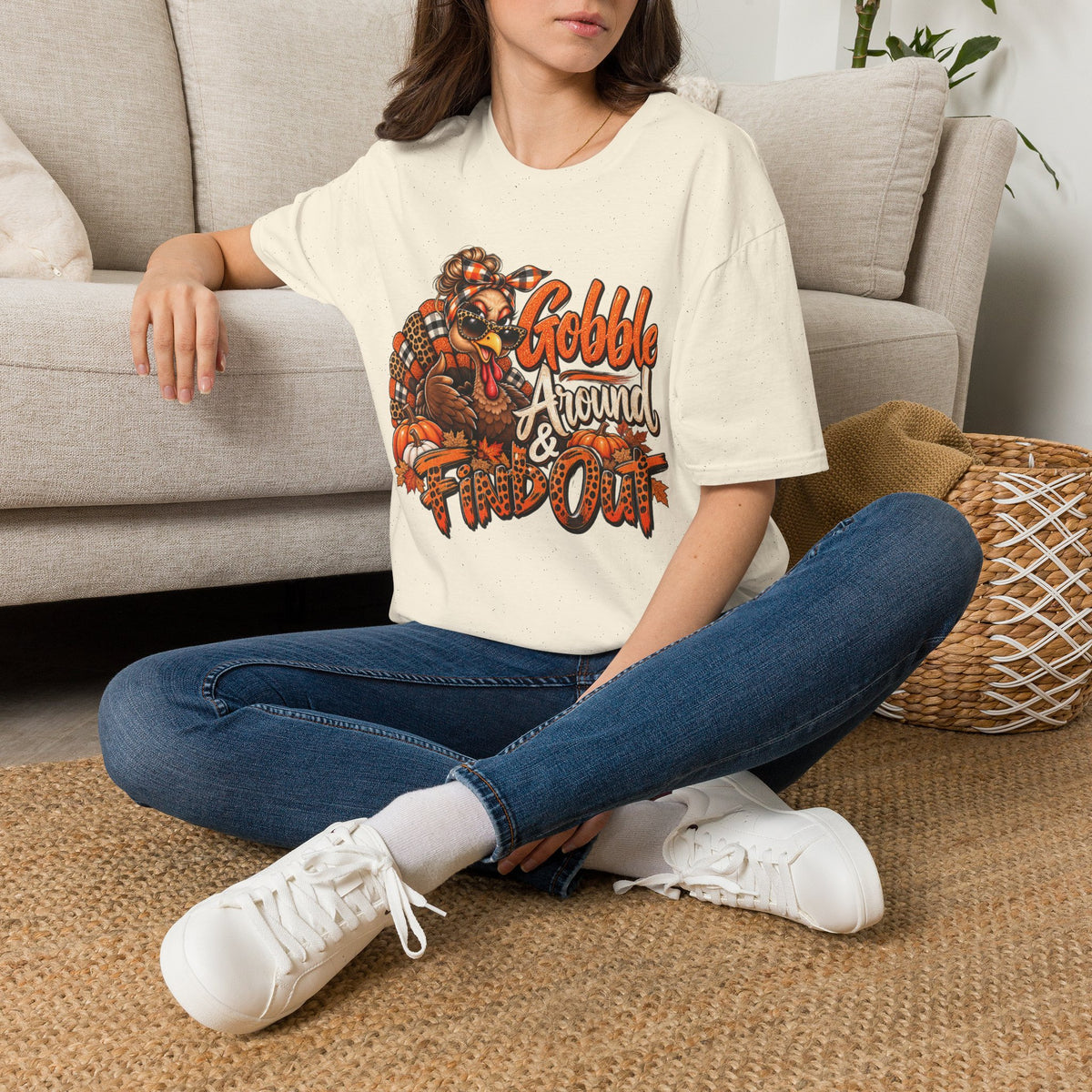 Gobble Around & Find Out Thanksgiving T-Shirt — Funny Turkey Holiday Tee