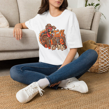 Talk Turkey to Me T-Shirt — Funny Thanksgiving Turkey Graphic Tee