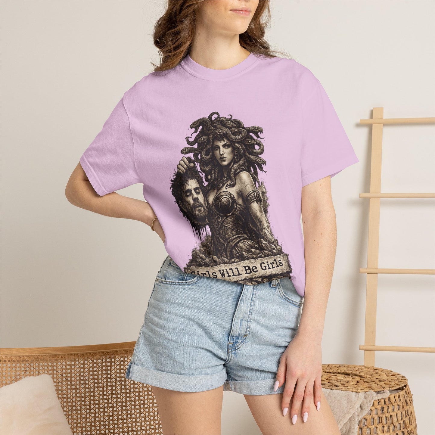 Medusa Graphic T-Shirt — 'Girls Will Be Girls' Mythic Punk Tee