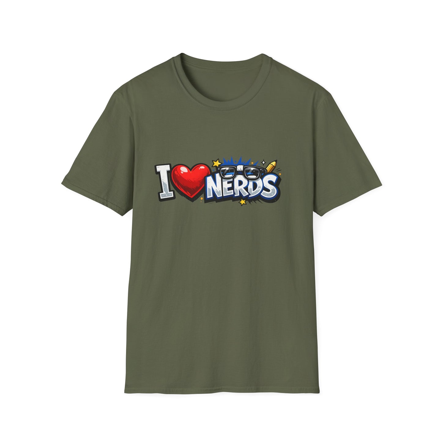 I Heart Nerds T-Shirt — Retro Pop Art "I  Nerds" Graphic Tee for Geek Pride