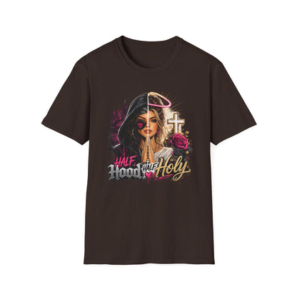 Half Bad Half Holy T-Shirt — Dual-Face Angel & Rebel Graphic Tee