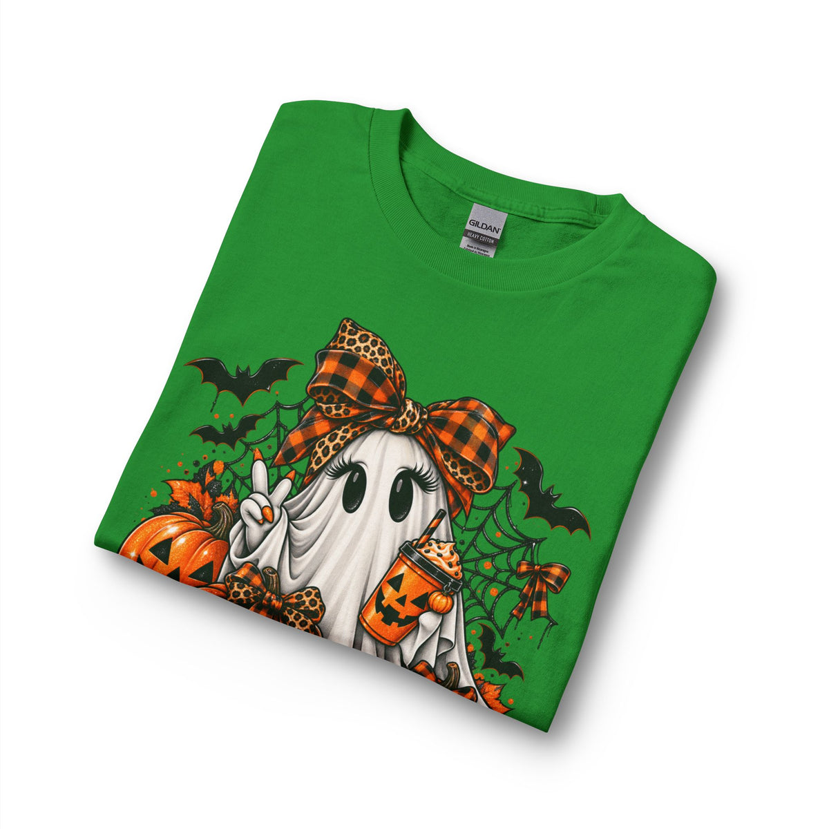 Halloween Ghost with Pumpkins Long Sleeve Tee
