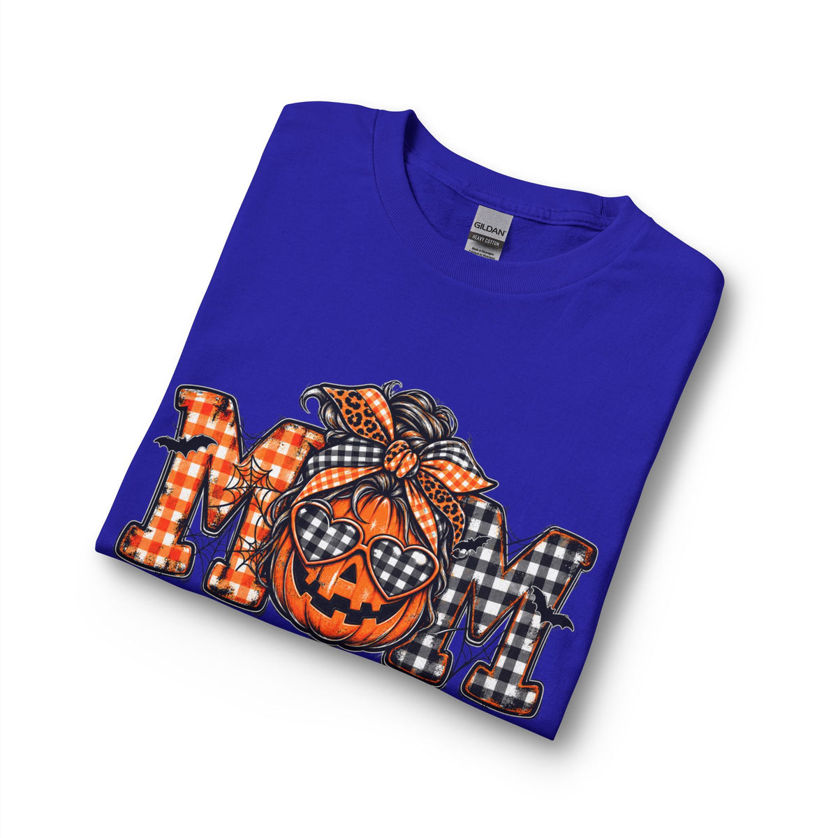 Halloween MOM Pumpkin Plaid Long Sleeve Tee