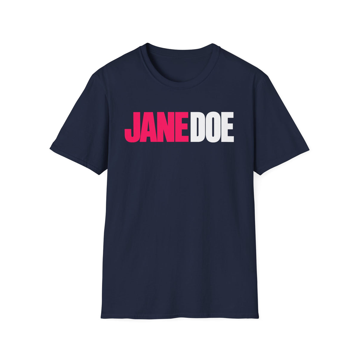 Jane Doe Graphic T-Shirt — Bold Pink & White Name Tee