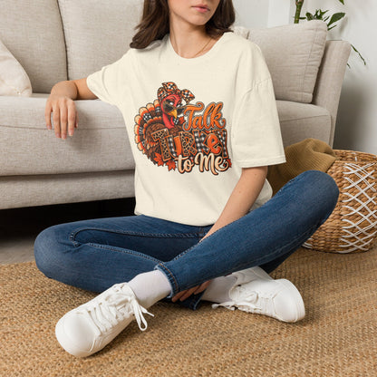 Talk Turkey to Me T-Shirt — Funny Thanksgiving Turkey Graphic Tee