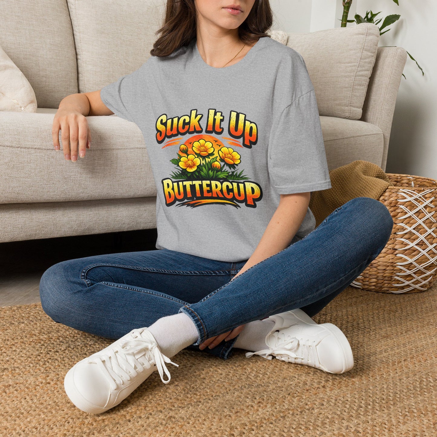 T‑Shirt — "Suck It Up Buttercup" Floral Graphic Tee