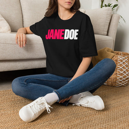 Jane Doe Graphic T-Shirt — Bold Pink & White Name Tee