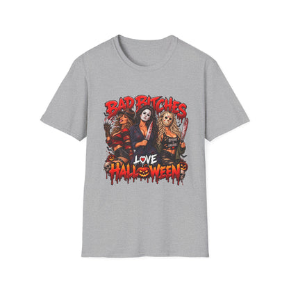Bad Bitches Love Halloween T-Shirt — Horror Villain Women Graphic Tee