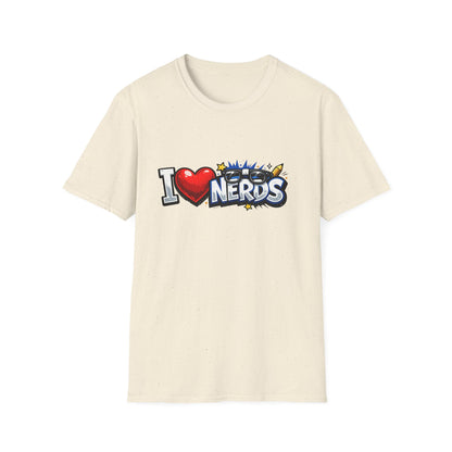 I Heart Nerds T-Shirt — Retro Pop Art "I  Nerds" Graphic Tee for Geek Pride
