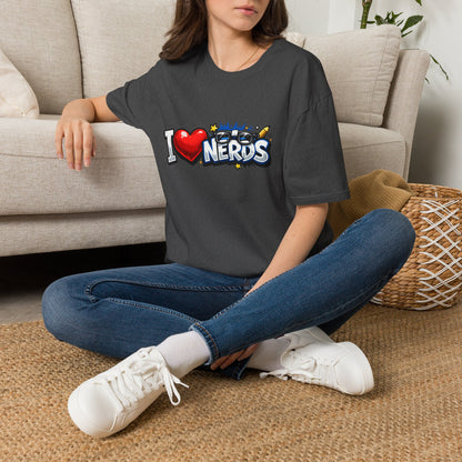 I Heart Nerds T-Shirt — Retro Pop Art "I  Nerds" Graphic Tee for Geek Pride