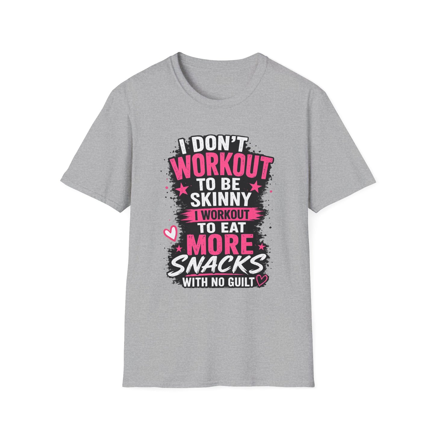 Workout & Snacks T-Shirt — “I Don’t Workout to Be Skinny” Funny Fitness Tee