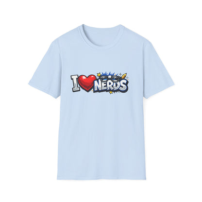 I Heart Nerds T-Shirt — Retro Pop Art "I  Nerds" Graphic Tee for Geek Pride