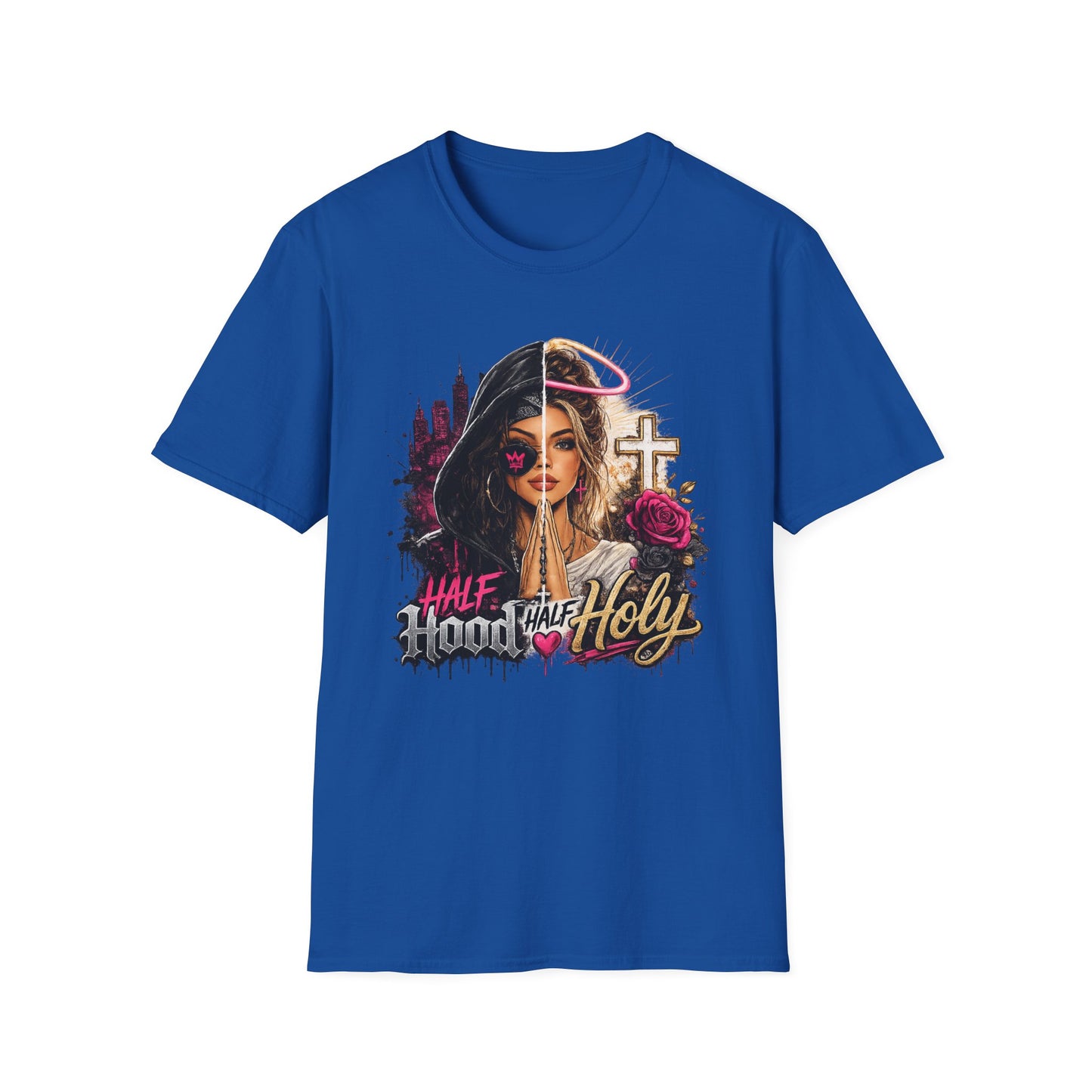 Half Bad Half Holy T-Shirt — Dual-Face Angel & Rebel Graphic Tee