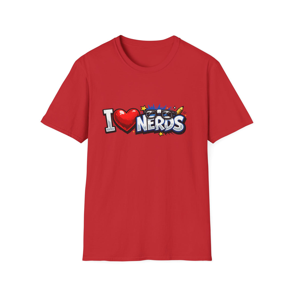I Heart Nerds T-Shirt — Retro Pop Art "I  Nerds" Graphic Tee for Geek Pride