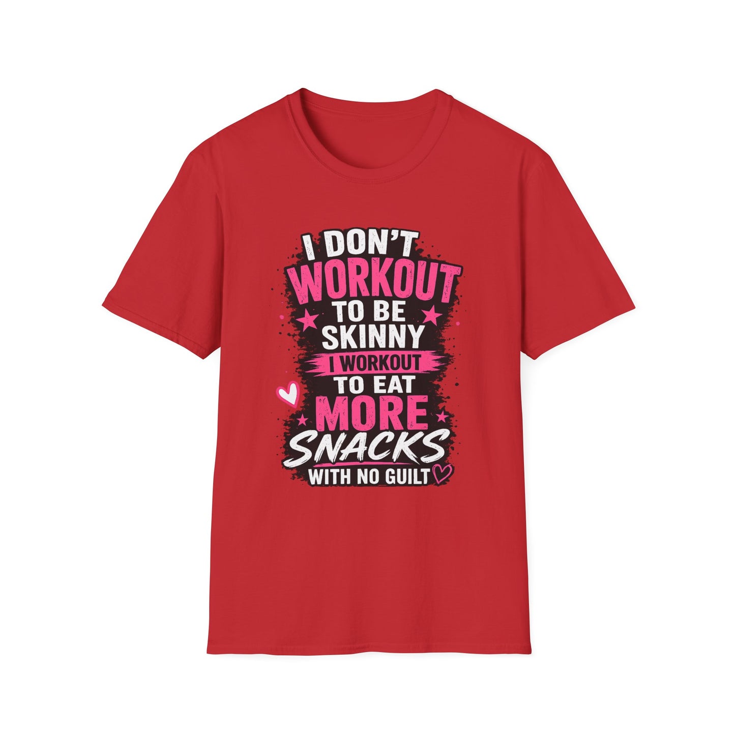 Workout & Snacks T-Shirt — “I Don’t Workout to Be Skinny” Funny Fitness Tee