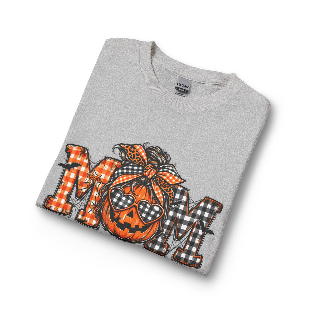 Halloween MOM Pumpkin Plaid Long Sleeve Tee
