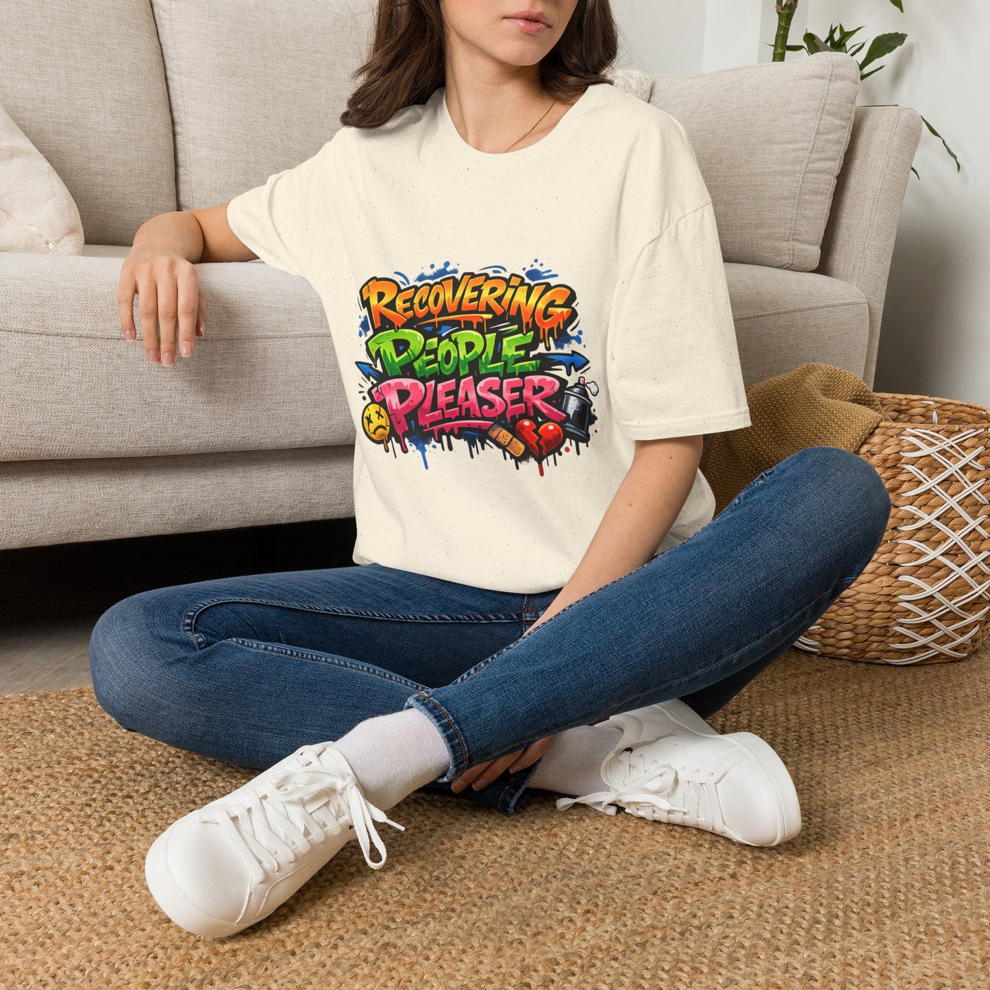 Recovering People Pleaser T-Shirt - Bold Graffiti Recovery Tee
