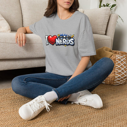 I Heart Nerds T-Shirt — Retro Pop Art "I  Nerds" Graphic Tee for Geek Pride