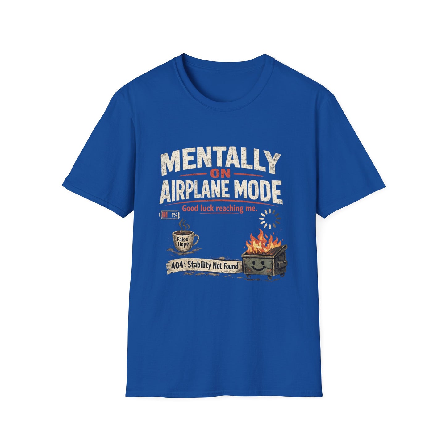 Women’s/Mens Tee: "Mentally on Airplane Mode" T-Shirt — Funny Travel/Introvert Graphic Tee