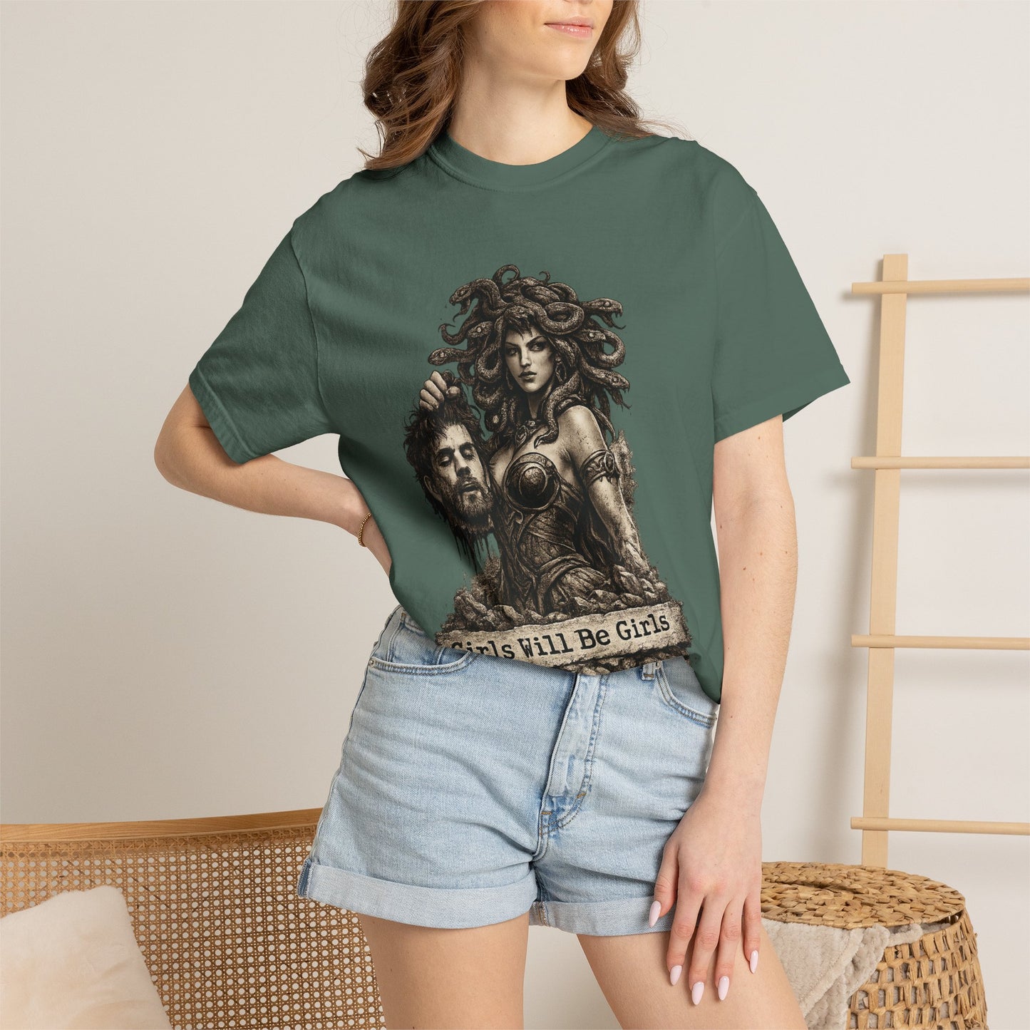 Medusa Graphic T-Shirt — 'Girls Will Be Girls' Mythic Punk Tee