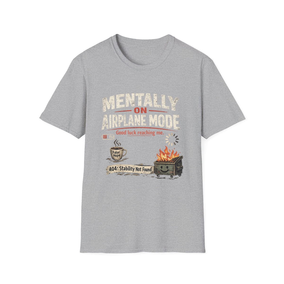 Women’s/Mens Tee: "Mentally on Airplane Mode" T-Shirt — Funny Travel/Introvert Graphic Tee