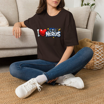 I Heart Nerds T-Shirt — Retro Pop Art "I  Nerds" Graphic Tee for Geek Pride