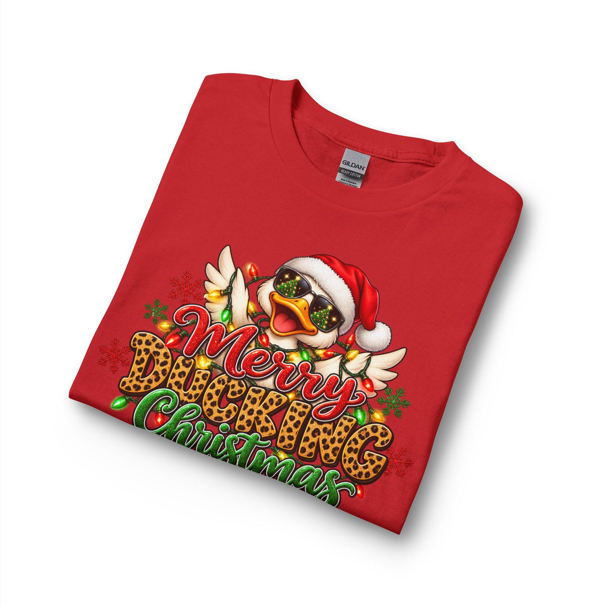Merry Cheeky Christmas Long Sleeve Tee — Santa Duck Holiday Shirt