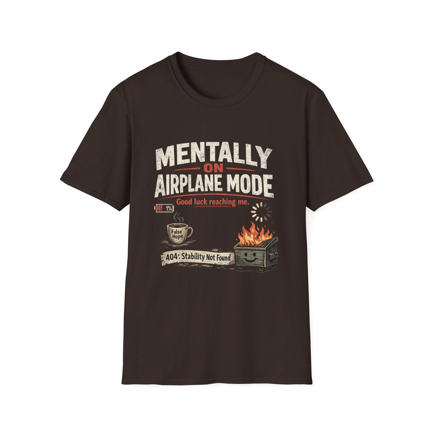 Women’s/Mens Tee: "Mentally on Airplane Mode" T-Shirt — Funny Travel/Introvert Graphic Tee