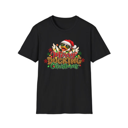 Merry Ducking Christmas T-Shirt — Santa Hat Sunglasses Holiday Tee