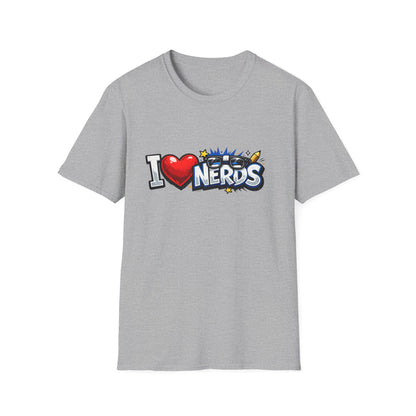 I Heart Nerds T-Shirt — Retro Pop Art "I  Nerds" Graphic Tee for Geek Pride