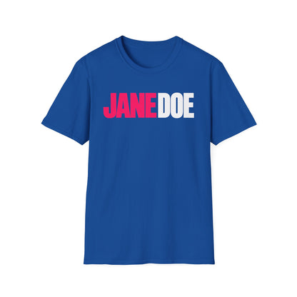 Jane Doe Graphic T-Shirt — Bold Pink & White Name Tee