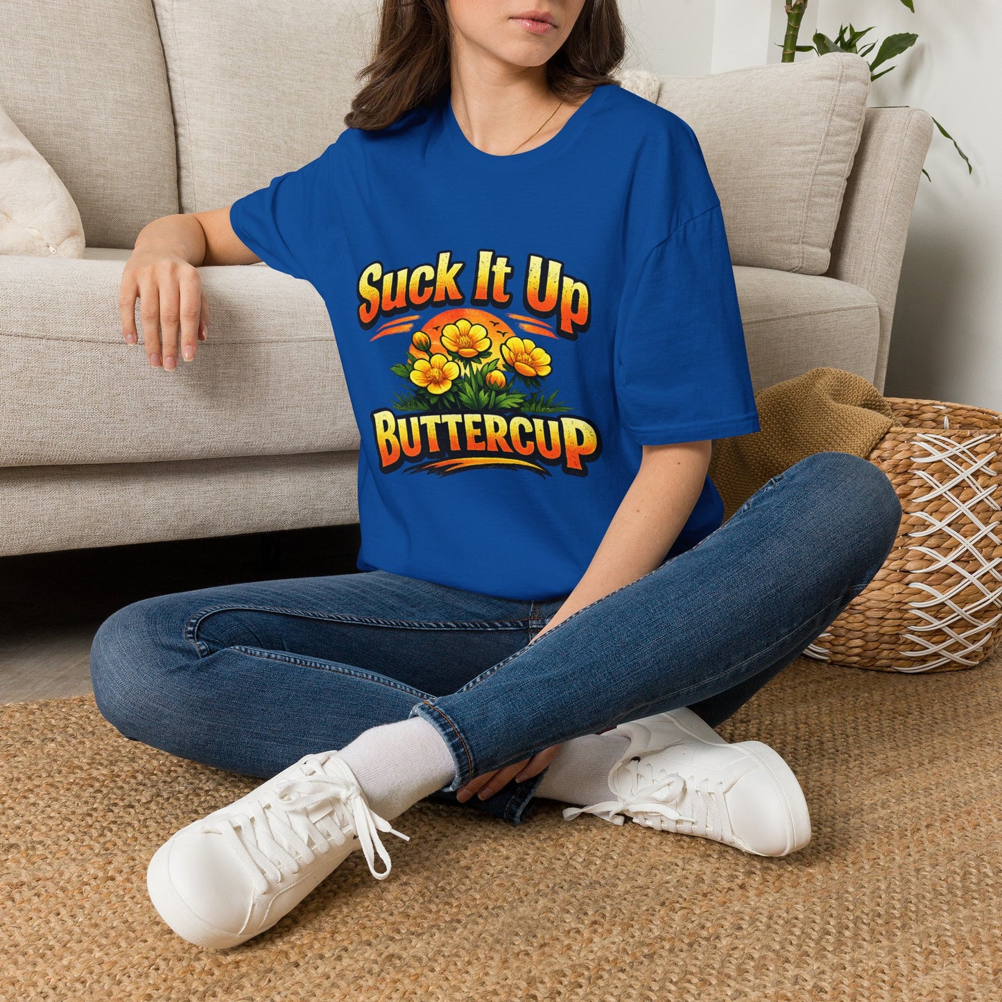 T‑Shirt — "Suck It Up Buttercup" Floral Graphic Tee