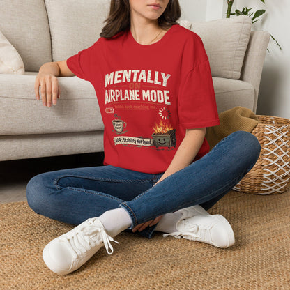 Women’s/Mens Tee: "Mentally on Airplane Mode" T-Shirt — Funny Travel/Introvert Graphic Tee