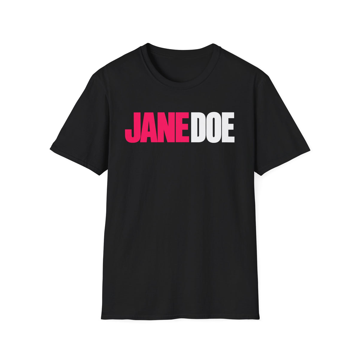 Jane Doe Graphic T-Shirt — Bold Pink & White Name Tee