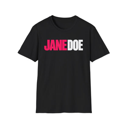 Jane Doe Graphic T-Shirt — Bold Pink & White Name Tee