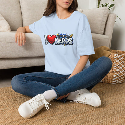 I Heart Nerds T-Shirt — Retro Pop Art "I  Nerds" Graphic Tee for Geek Pride