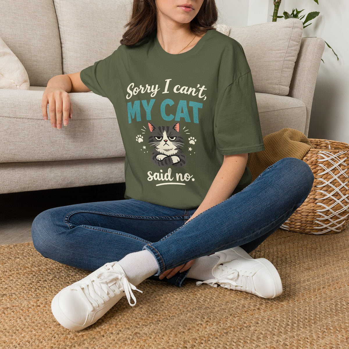 Sorry I Can't, My Cat Said No T-Shirt