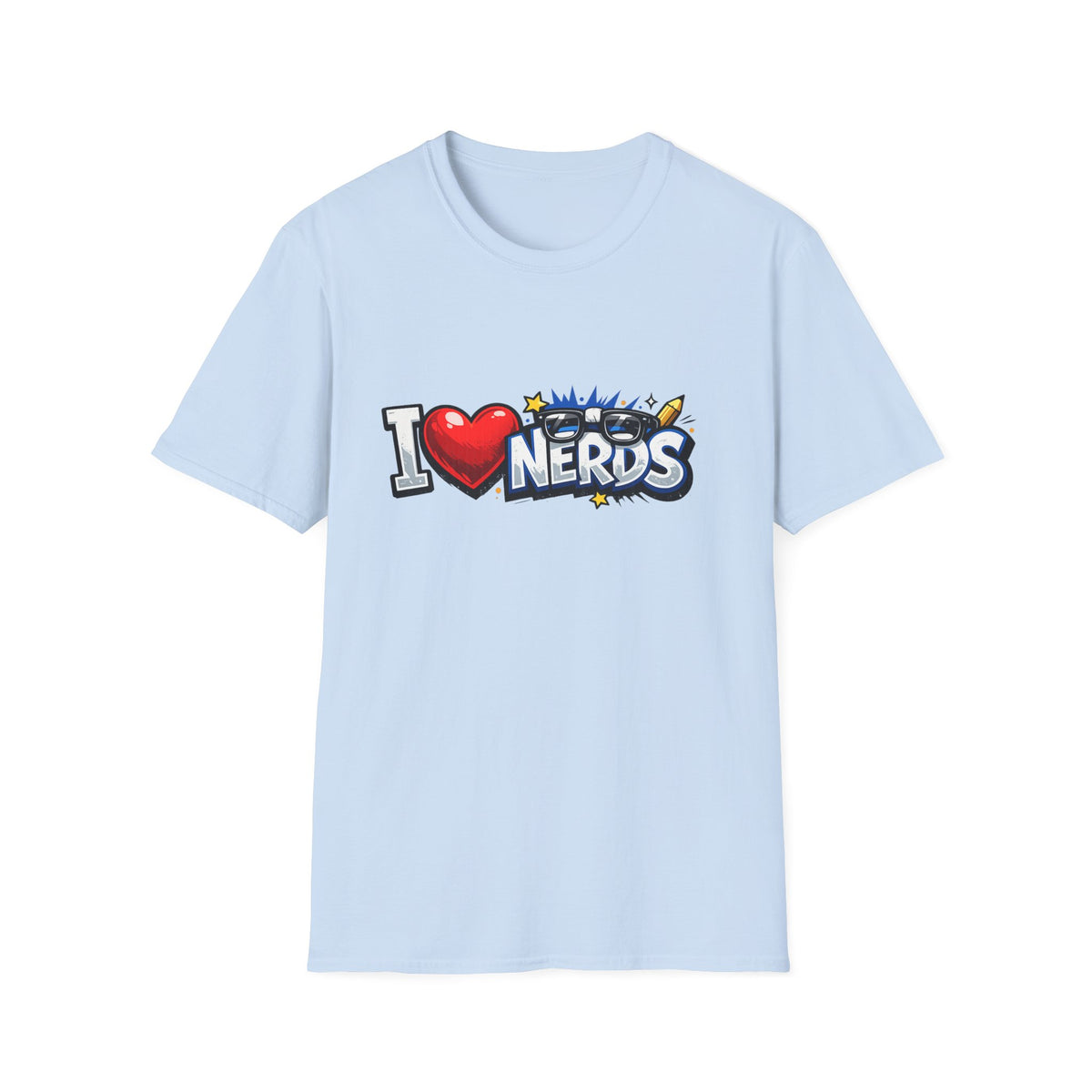 I Heart Nerds T-Shirt — Retro Pop Art "I  Nerds" Graphic Tee for Geek Pride