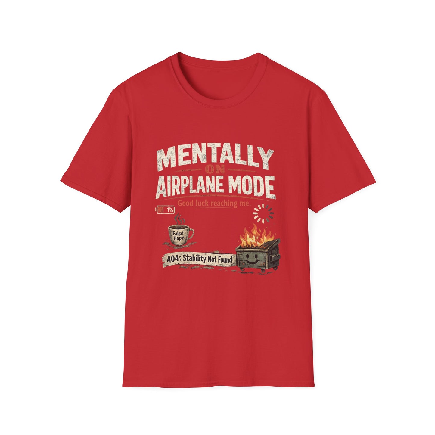Women’s/Mens Tee: "Mentally on Airplane Mode" T-Shirt — Funny Travel/Introvert Graphic Tee