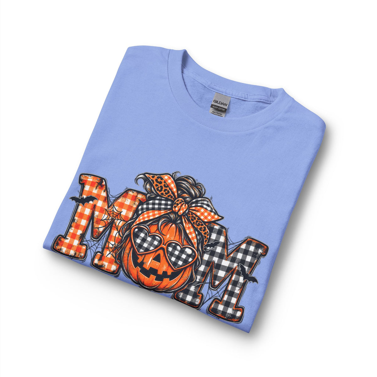 Halloween MOM Pumpkin Plaid Long Sleeve Tee