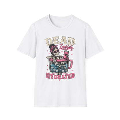 Dead Inside But Hydrated T-Shirt — Funny Skull Skeleton Graphic Tee