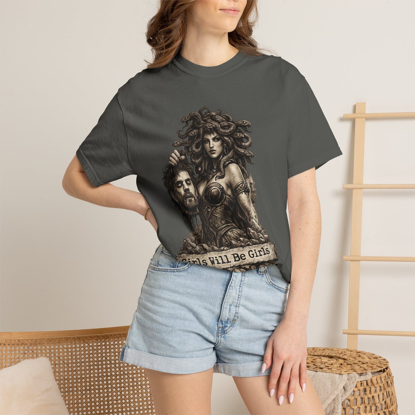 Medusa Graphic T-Shirt — 'Girls Will Be Girls' Mythic Punk Tee